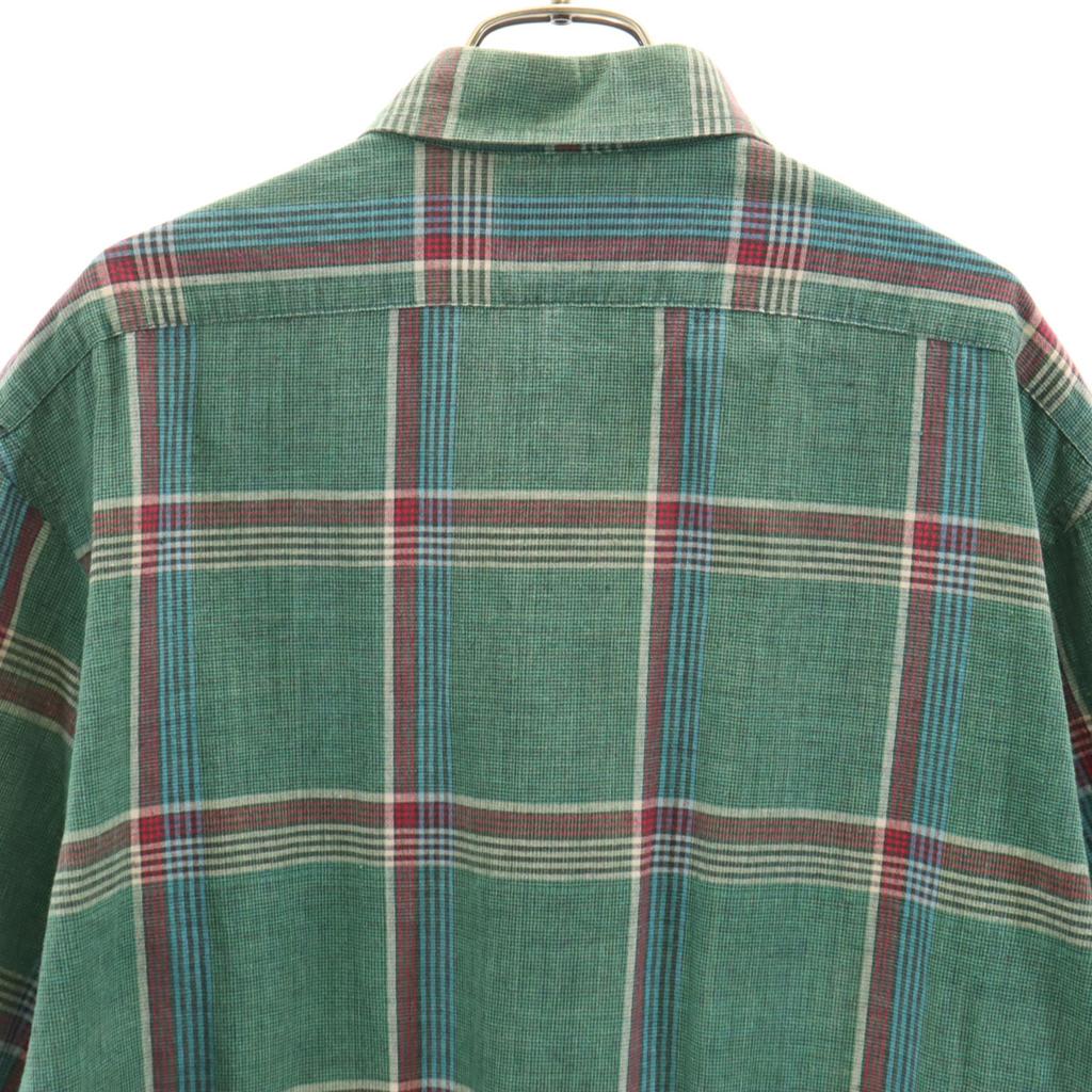 Country Traditionals by PENDLETON 90s Made In USA Old Check Pattern Five-quarter Sleeve Button Down Shirt Men's Used