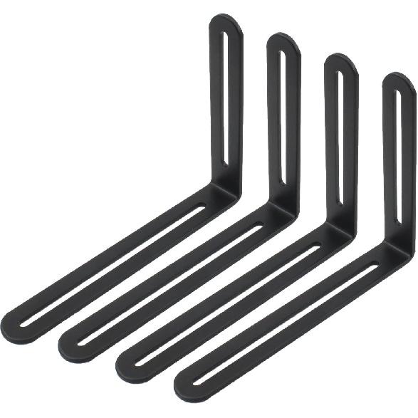 4 PCS Adjustable L-Shape Corner Brace, ULIFESTAR Heavy Duty Thicken Stainless Steel Joint Right Angle Brackets L Slotted Support Shelf Bracket for PC