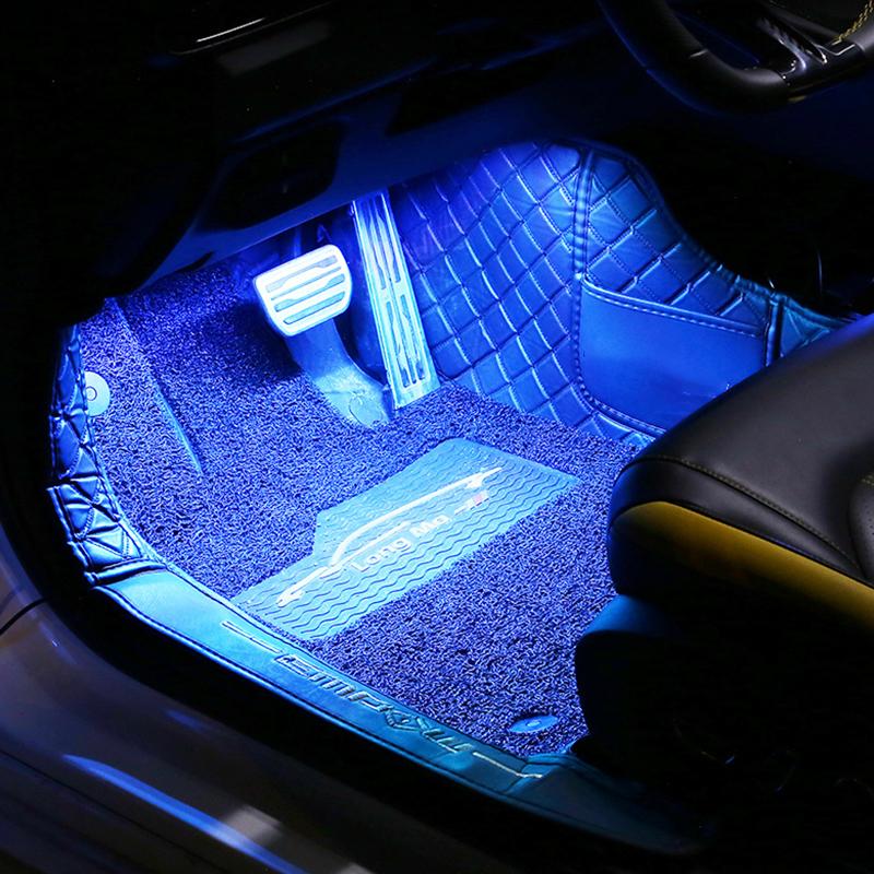 1 a 2/4 Luz de Neón para Coche Luz de Pie LED Retroiluminación Interior Encendedor de Cigarrillos Lámpara de Atmósfera USB Lámpara Decorativa para Coche