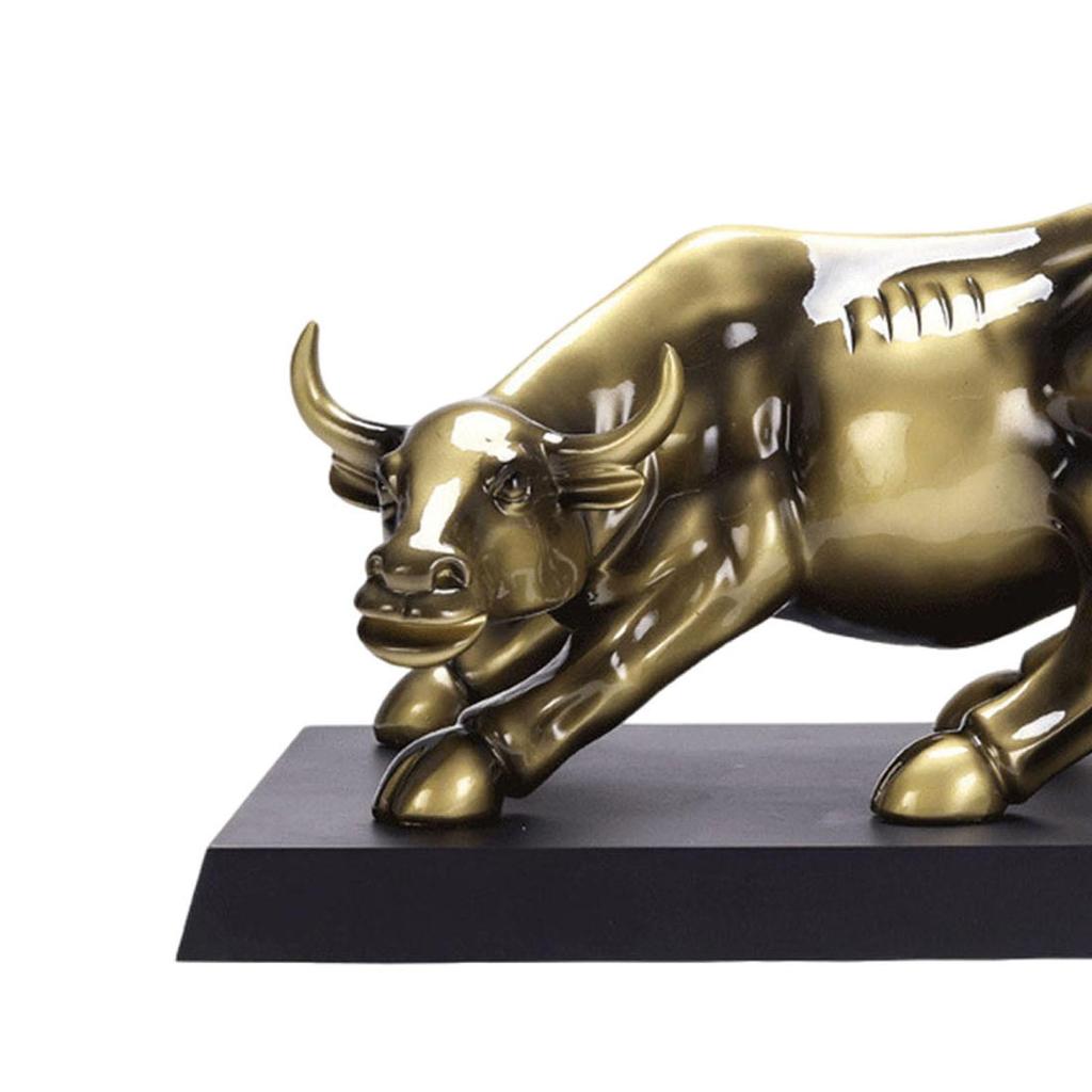 Bull Sculpture Modern with Base for Office Decoration Home Decor Room 40cmx23cmx26cm