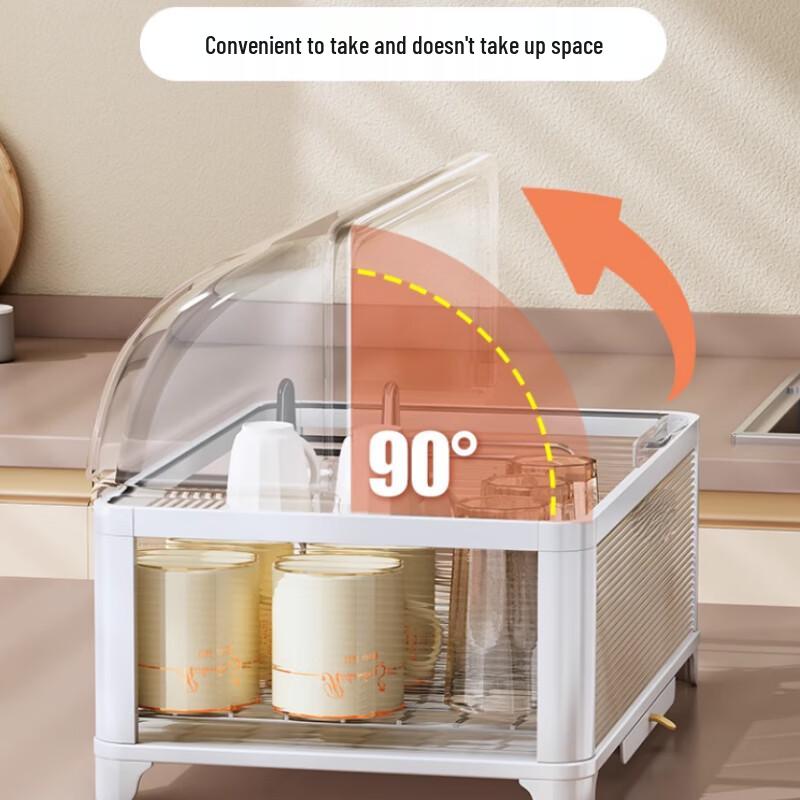 Desktop Cup Storage Rack with Dust Cover