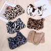 Fashion Soft Faux Fur Plush Underarm Handbag Cow Print Leopard Print Mini Shoulder Bag Faux Fur Purse