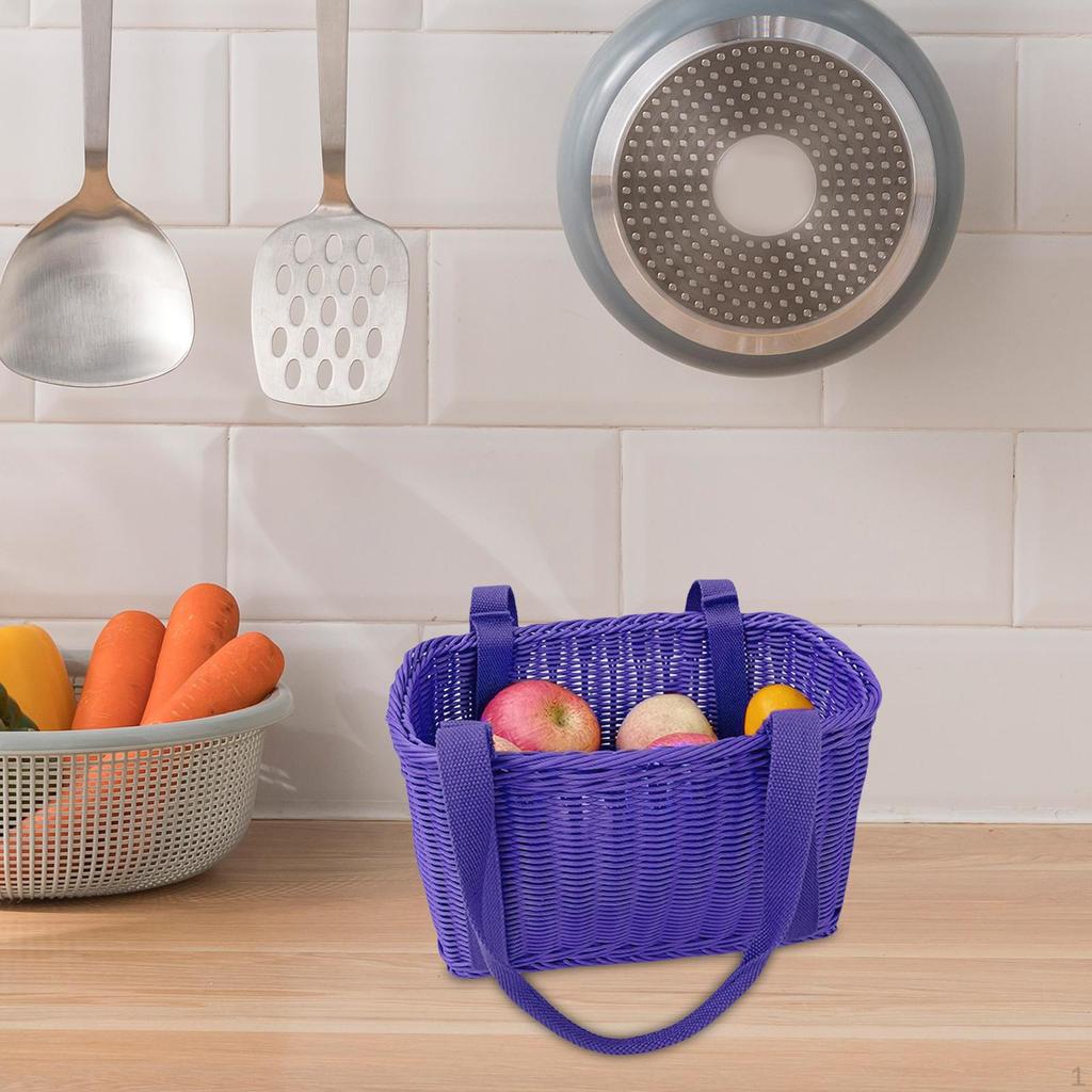 Hand Woven Basket Vegetable Storage Portable Multipurpose Handwoven Nesting Bin