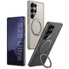 Suitable for Samsung S25ultra Magnetic Suction Bracket Mobile Phone Case S25U Anti Falling Leather Case Rotating Ring Bracket