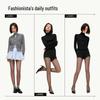 Moxun Angelababy Style Sheer Black Warm Tights