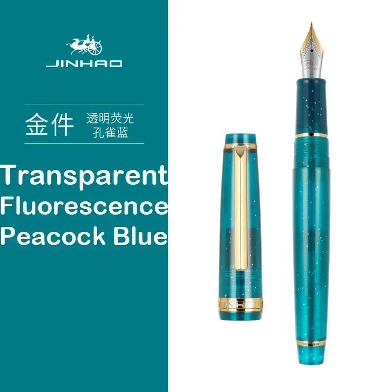 Jinhao 82 Fountain Pen Gold Trim Acrylic Barrel Fine Nib for Writing Calligraphy Signature School Office Supplies Stationery