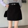 Plus Size Retro Woolen Bodycon A-Line Skirt - High Waist, Anti-Exposure, Versatile, for Autumn/Winter