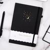 CAGIE Stylish A5 Hardcover Notebook, Cute 8mm Ruled Classic Notebook, Journal, Business Notebook, 14.5cm X 21cm, with Pen Holder, Black