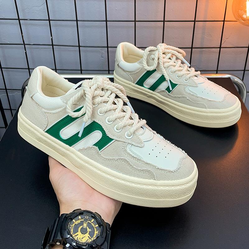 

Весенние новые туфли из холста с рваными волосами, корейская версия, модная обувь, универсальные дышащие туфли из холста, студенческие туфли для ветровой доски на платформе, мужские 44 бежевый