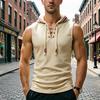 Męski Tank Top Mięśniowy, Bezrękawnik z Kapturem Slim Fit, Oddychająca Kamizelka Treningowa na Siłownię na Lato na Zewnątrz
