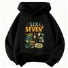 Lustiges Sechs Sieben Italienisches Brainrot 67 Zahlen Grafikdruck Hoodie Junge/Mädchen Langarm Kinder Bequemes Sweatshirt.