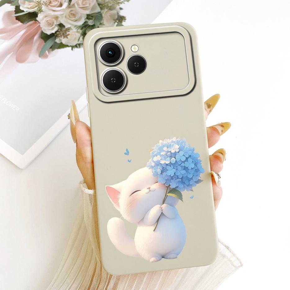Per Tecno Spark 40 Custodia KM5 Nuova Lusso Fiori Caramella Verniciata Copertura Morbido Silicone Custodia Telefono Per Tecno Spark 40C Spark40 C Fundas