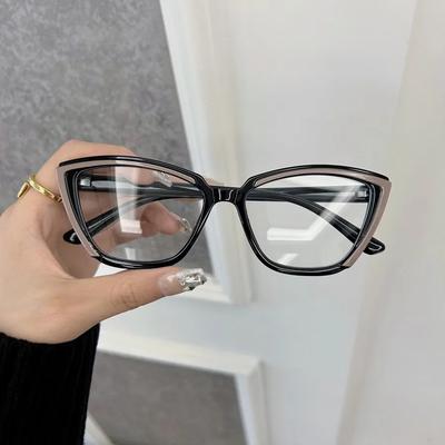 Mode Trendige Cat-Eye-Brillengestelle Damen Herren Transparent Klar Marke Designer Optisch Buntes Gestell