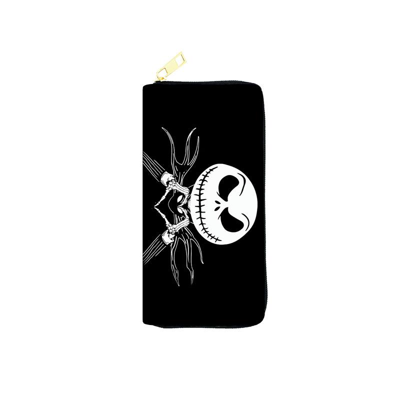 Nightmare Before Christmas PU Leather Long Wallet for Women Zip Clutch Purse Makeup Bag Jack Skellington 3pcs