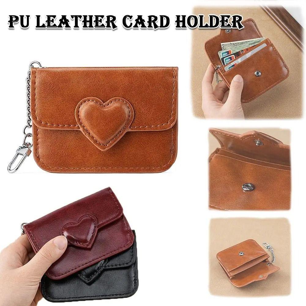 Lightweight Card Holder Heart Shaped Small Wallet Cute Car Key Chain  Travel