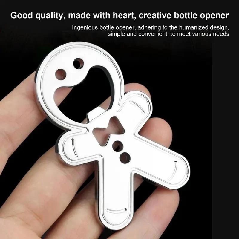 Magnetisk flasköppnare i rostfritt stål Kylskåp Läsk Glas Kapsylborttagare Kök Metall Öl Bar Verktyg