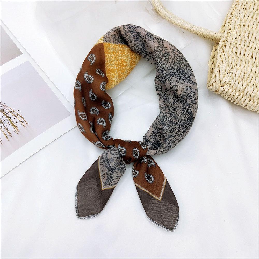 Versatile Cotton Linen Silk Scarf: Spring & Autumn Unisex Small Square Neck & Head Accessory