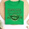 Kiss Me I’m Lucky Shirt, St Patricks Day Lips Graphic Tee, Lucky Clover Kiss Design Shirt, Irish Green Sparkle Lips, Festive Shamrock Quote