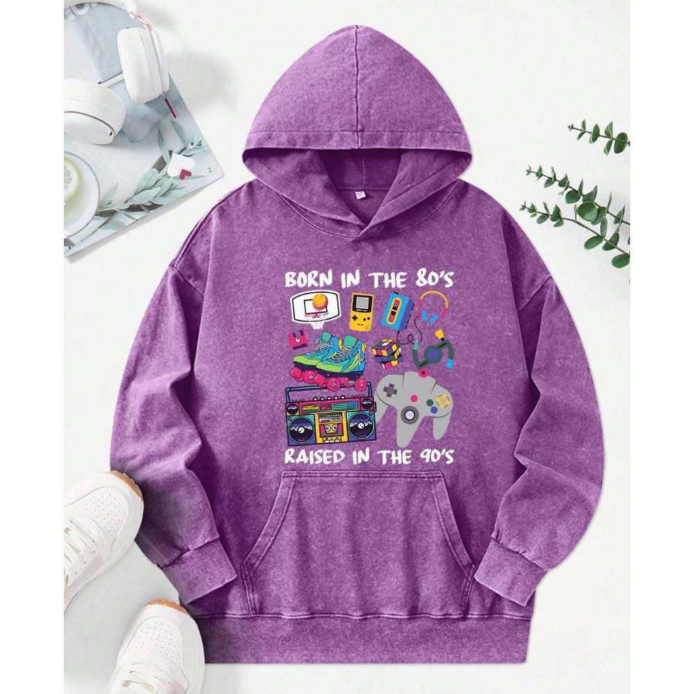 Collection Of Entertainment Tools Printing Women Washed Hoody Creativity Cotton Hoodies Pullover Casual Multicolor Tops