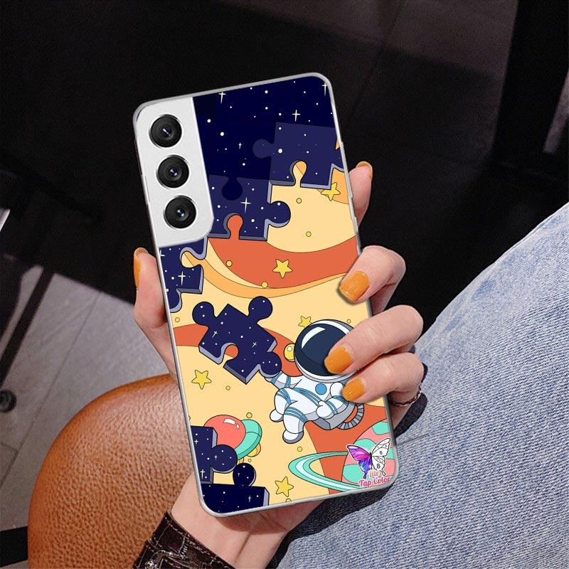 Cartoon Planet Astronaut Star Rocket Phnoe Case for Samsung Galaxy S26 S25 Edge S23 S24 Ultra S22 Plus S21 S20 FE Unique Cover S