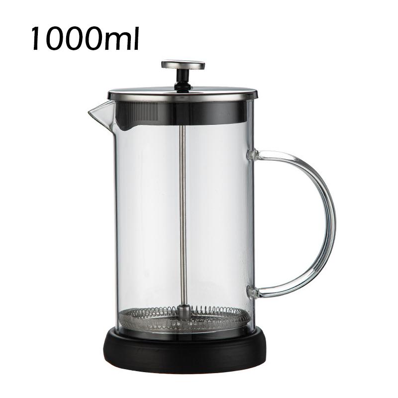 French Press Coffee Maker Classic Coffee Press Heat-Resistant Borosilicate Glass Coffee Pot Household Cold Brew Tea Pot