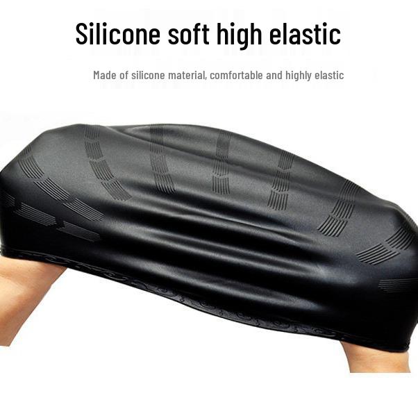 Men's XL Silicone Swimming Cap - Comfortable, Waterproof, Ear Protection, Long Hair Fit