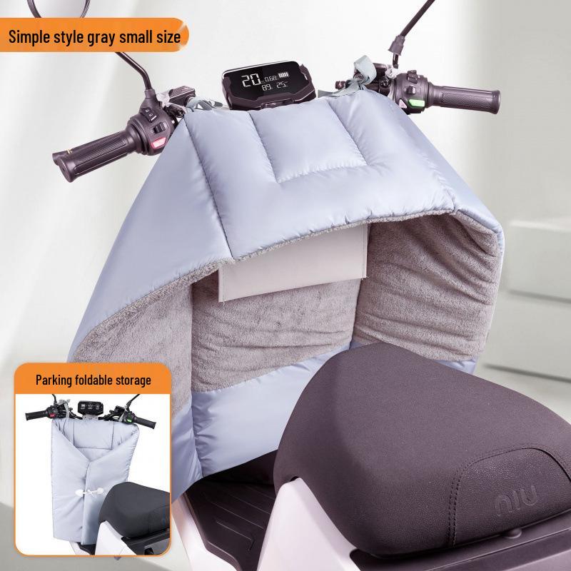 Electric Vehicle Windshield Winter Velvet Windproof Cover & Battery Motorcycle Knee Pads for Cold Protection