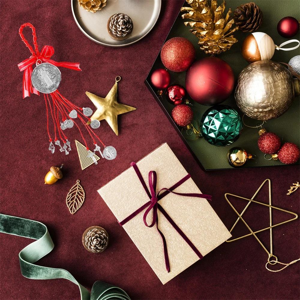 Prayer Catholic Hanging Ornaments Vintage Catholic San Benito Medalla Cross Church