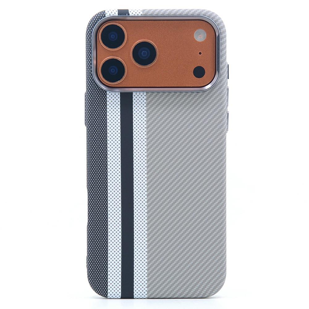For iPhone 17 Pro Magnetic Case Carbon Fiber Texture Water Transfer PC Phone Cover