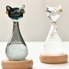 Ägyptische Katze Wettervorhersage Flasche Vorhersager Monitor Glas Sturmflasche mit Holzsockel Desktop Ornamente Raumdekor Geschenke