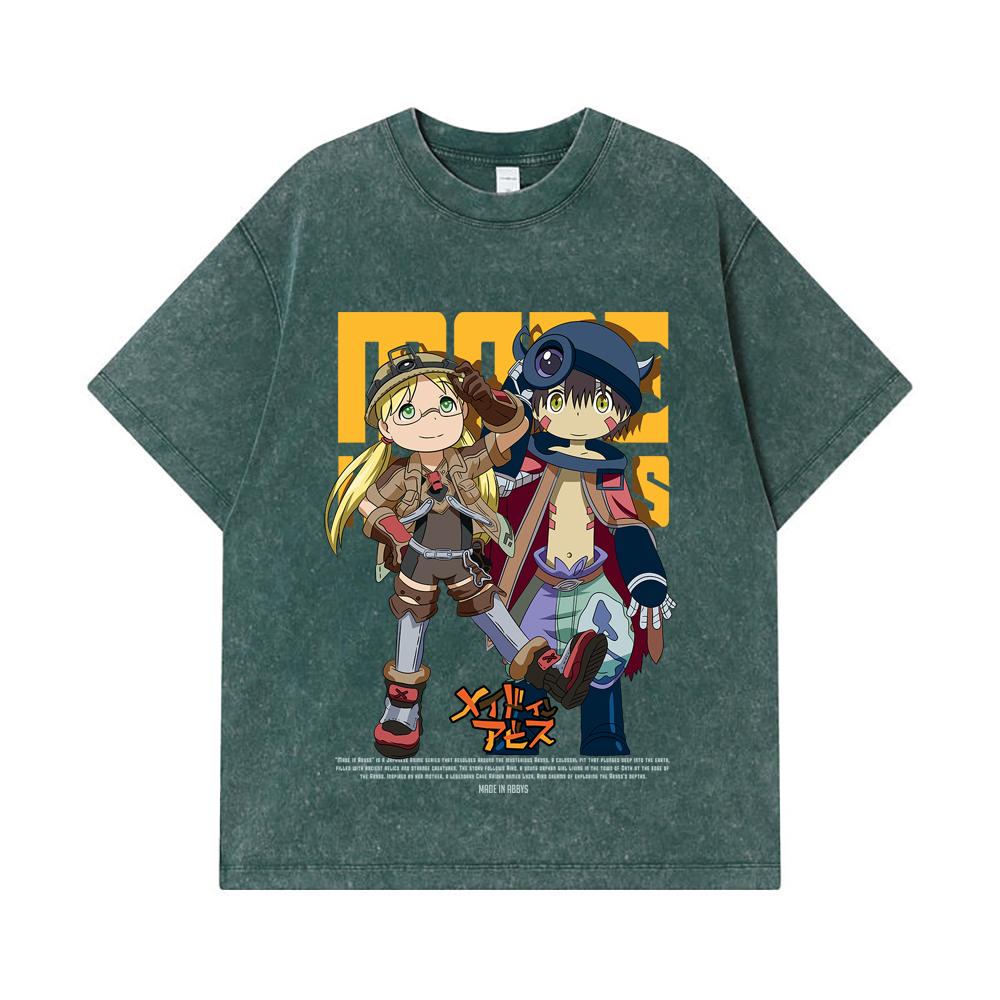 275 GSM Washed T-shirts 100% Cotton Made in Abyss V1 Print Unisex Heavy Cotton T Shirt