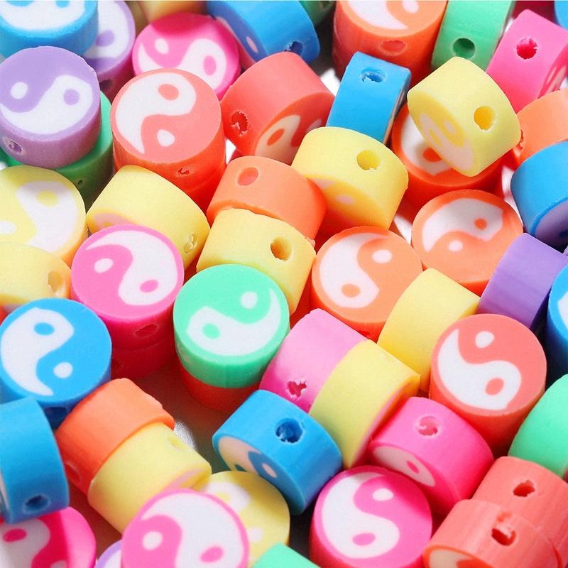 10mm Polymer Clay Beads - Fruit, Animal, Smiley Face Designs for DIY Jewelry Accessories