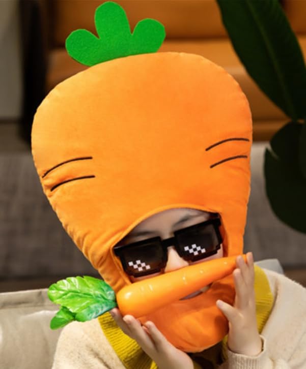 [DOKiDOKi] Carrot Hat Cosplay [Cute] Transformation Headwear Kigurumi Headgear Fluffy Cute Halloween Vegetable Greengrocer Carrot