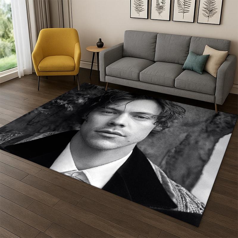 fashion Harry Styles Singer Star Carpet Rug for Bedroom Living Room Sofa Playroom Doormat Home Decor,Kid Area Rug Non-slip