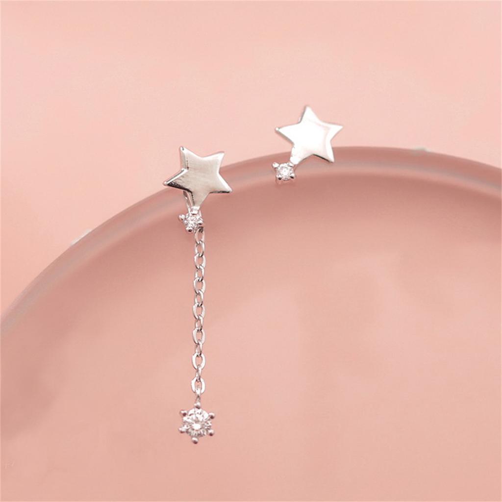 Trendy Shiny Rhinestone Moon Dangle Earrings For Women Temperament Moon Star Tassel Drop Earrings Wedding Party Jewelry Gifts