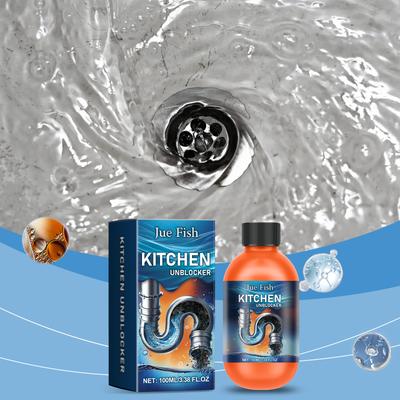 Čistič odpadů pro kuchyňský dřez, koupelnové potrubí, odstraňovač ucpávek, 100 ml rychle působící tekutý čistič kanalizace, vlasy, mastnota, usazeniny tvrdé vody