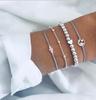 Turquoise Turtle & Seashell Geometric Heart Bracelet Set