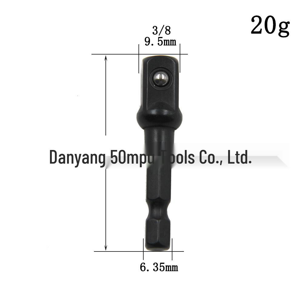 8-Piece Black Hexagonal Handle Electric Screwdriver Set with 3-Piece Steel Ball and Rivet Rod Conversion Sleeves