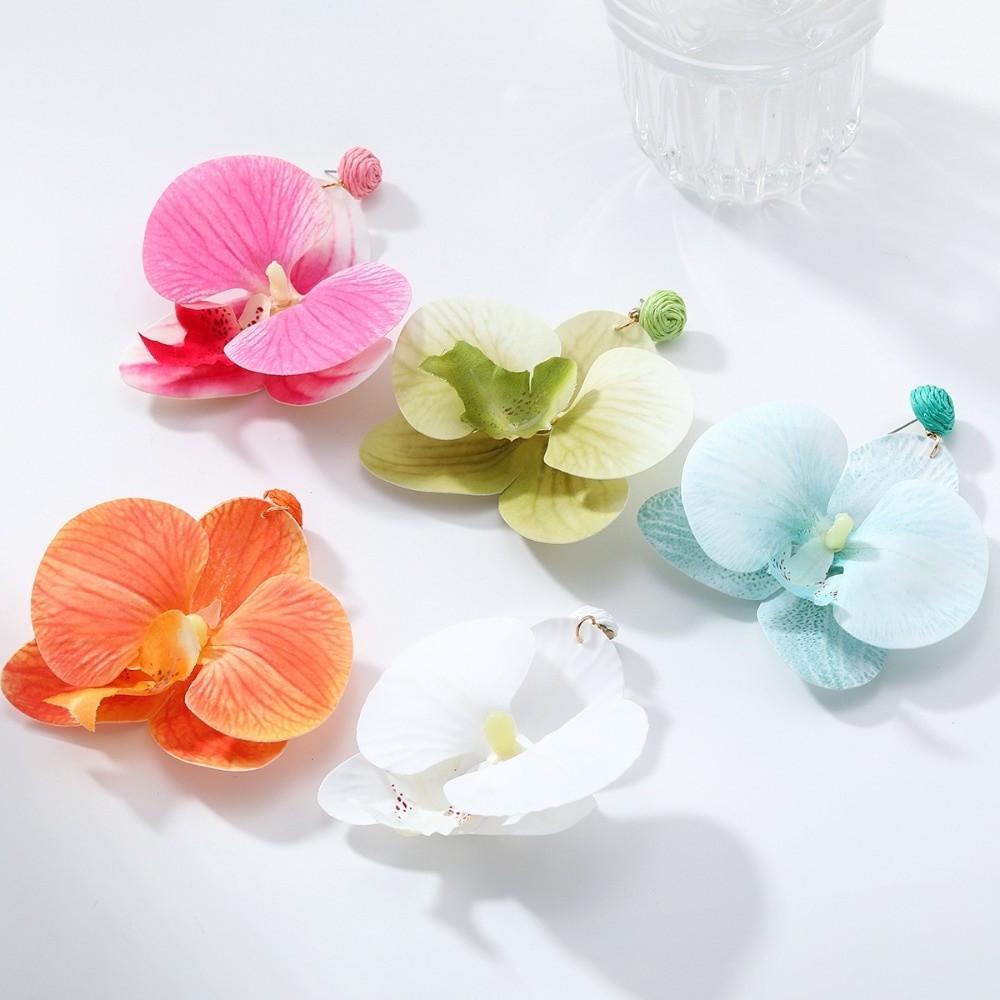 Simulated Flower Butterfly Orchid Earrings Exaggerated Flower Drop Earrings  Wedding