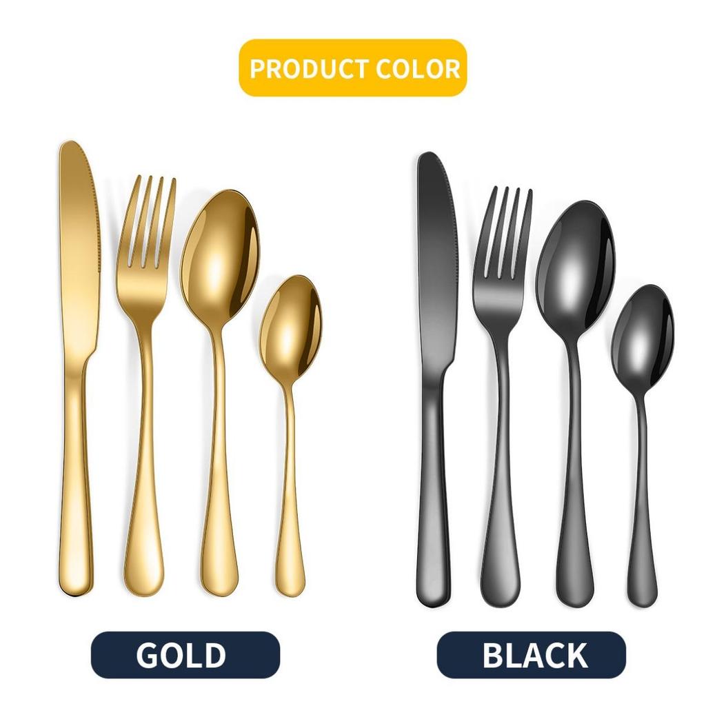 Popular 1010 Stainless Steel Tableware, Knife, Fork, Spoon Set, 24 Piece Set/16 Piece Set, Western Food Tableware Is Cheap