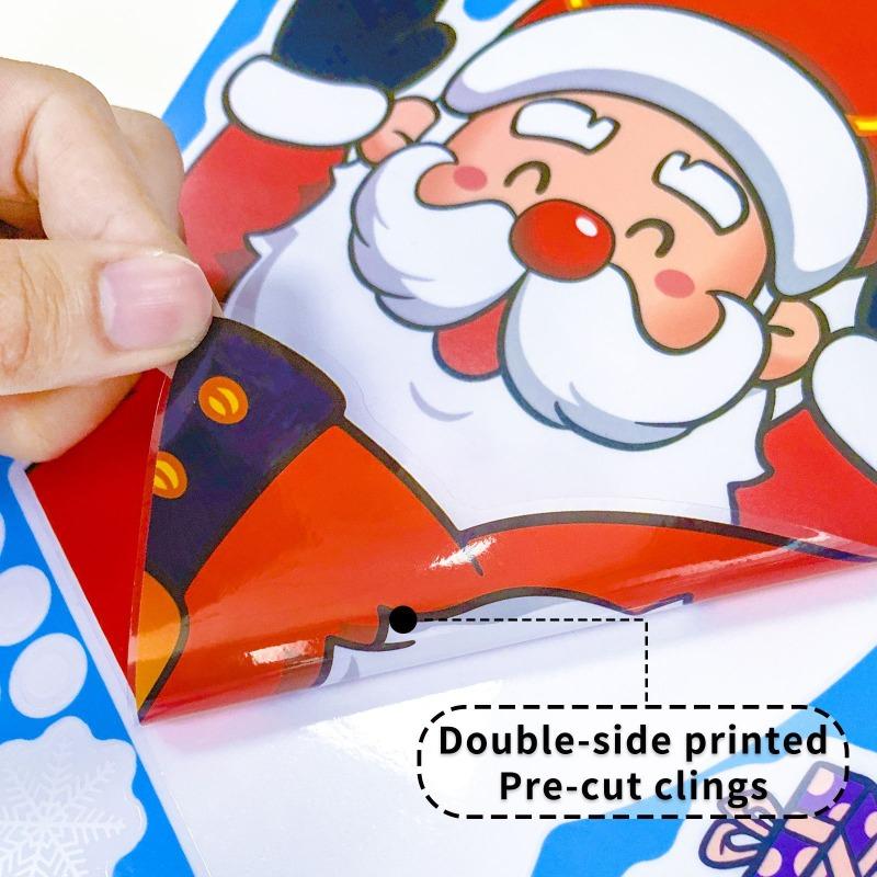 2025 Christmas Decorative Glass Window Stickers Snowman Snowflake Electrostatic Wall Sticker Happy New Year Xmas Decor Decals