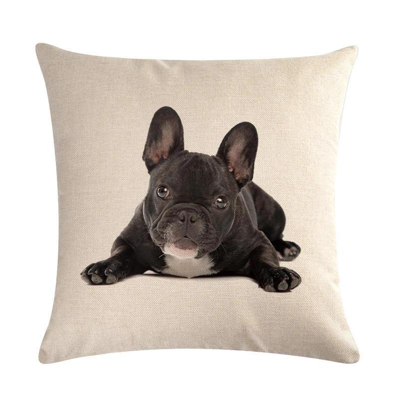 Mops Haustier Hund Muster Baumwolle Leinen Überwurf Kissen Kissenbezug Auto Haus Sofa Bett Dekorative Kissenhülle Funda Cojin