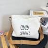 Women's Cartoon Print Canvas Crossbody Bag for Shopping & Commuting - Stylish Square Shoulder Bag