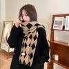 New Knitted Wool Double Sided Scarf for Girls In Autumn and Winter Versatile Scarf  Thick and Warm  Korean Style  Simple and Fashionable