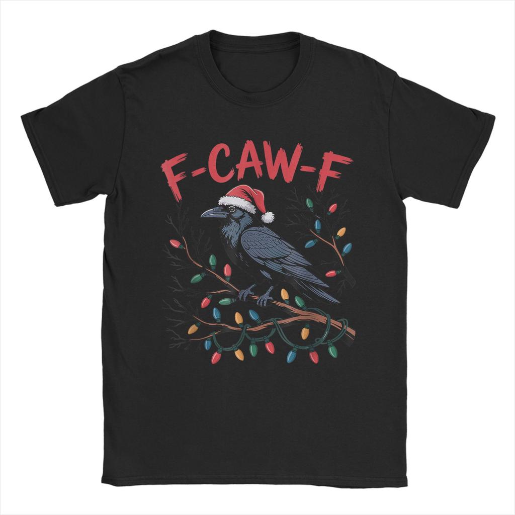 F-Caw-F Czarna Wrona Zabawny Ptak Kraczący Grunge T-Shirt Popularne Koszulki Krótki Rękaw Zabawne Topy Okrągły Dekolt Oversize