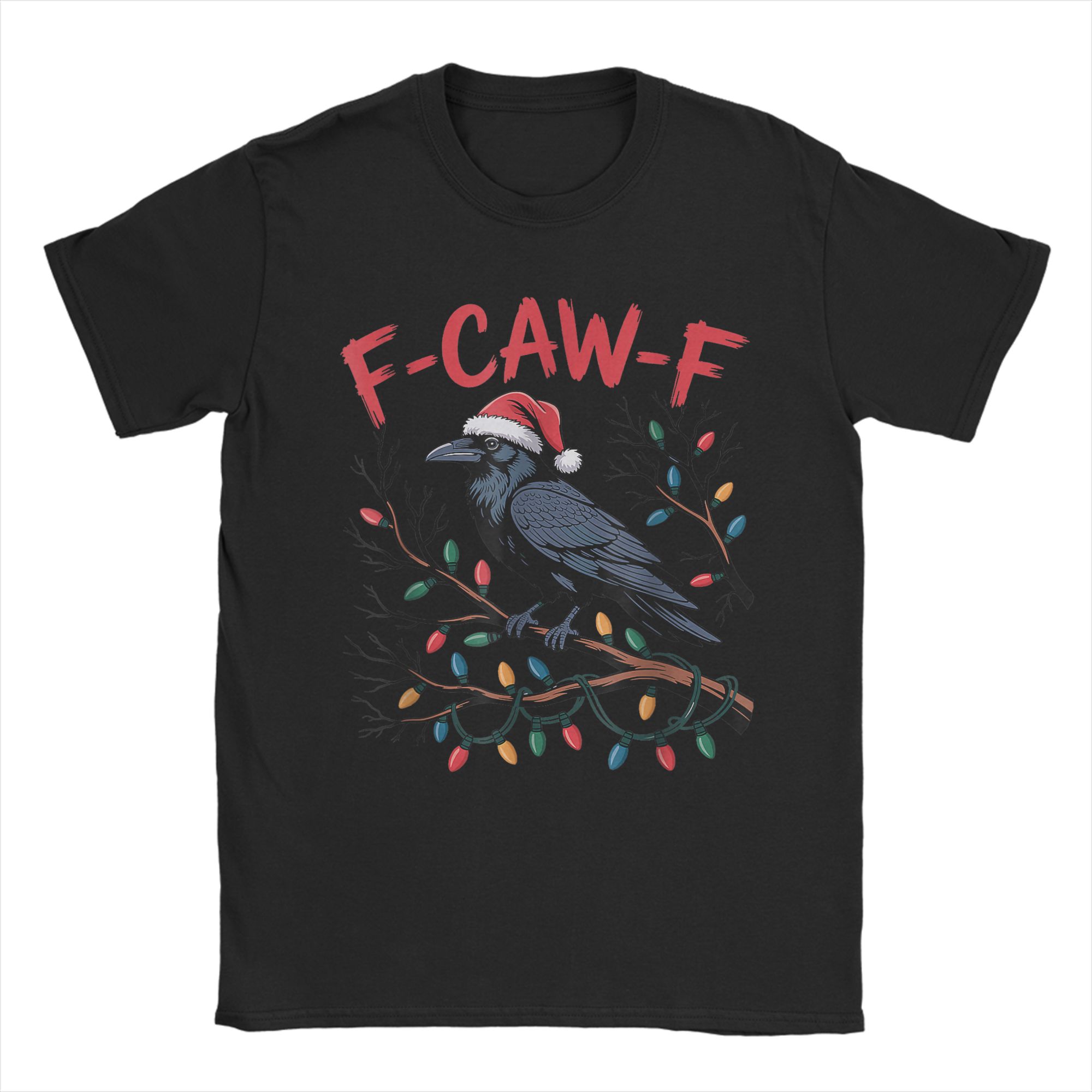 

F-Caw-F Black Crow Pun Funny Bird Cawing Grunge T Shirt Popular T-Shirts Short Sleeve Funny Tops O Neck Oversize Tees 4XL