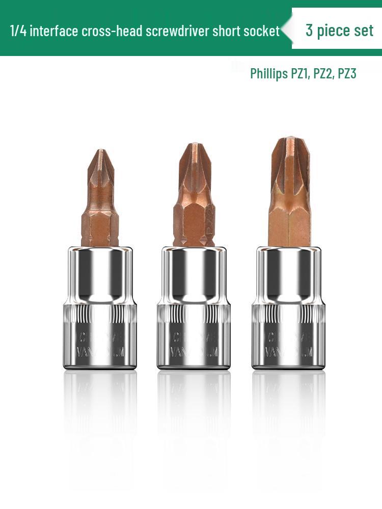 1/4" Small Fly Socket Bit Wrench with T8 Star, Inner Hex, Slotted, Rice Flower, Cross Screwdriver Heads