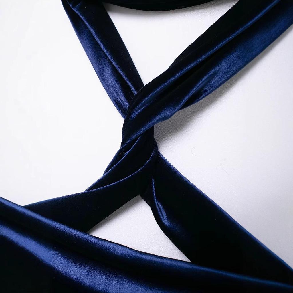 2024 Winter Women's Fashion: Sexy Halter Neck Tencel Velvet Camisole