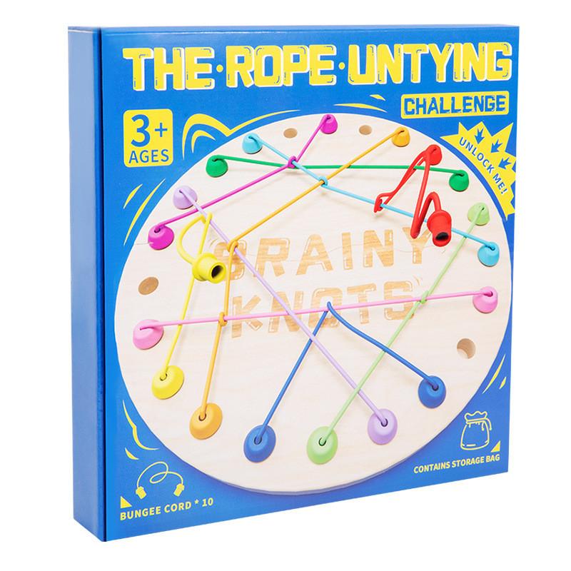 Rope Wooden Challenge Toy For Kids Logic Development Parentchild Interaction
