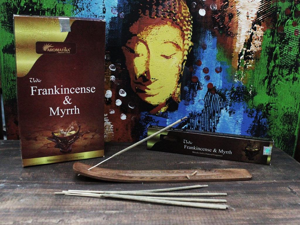6x Frankincense and Myrrh Vedic Incense Sticks, 12 Count